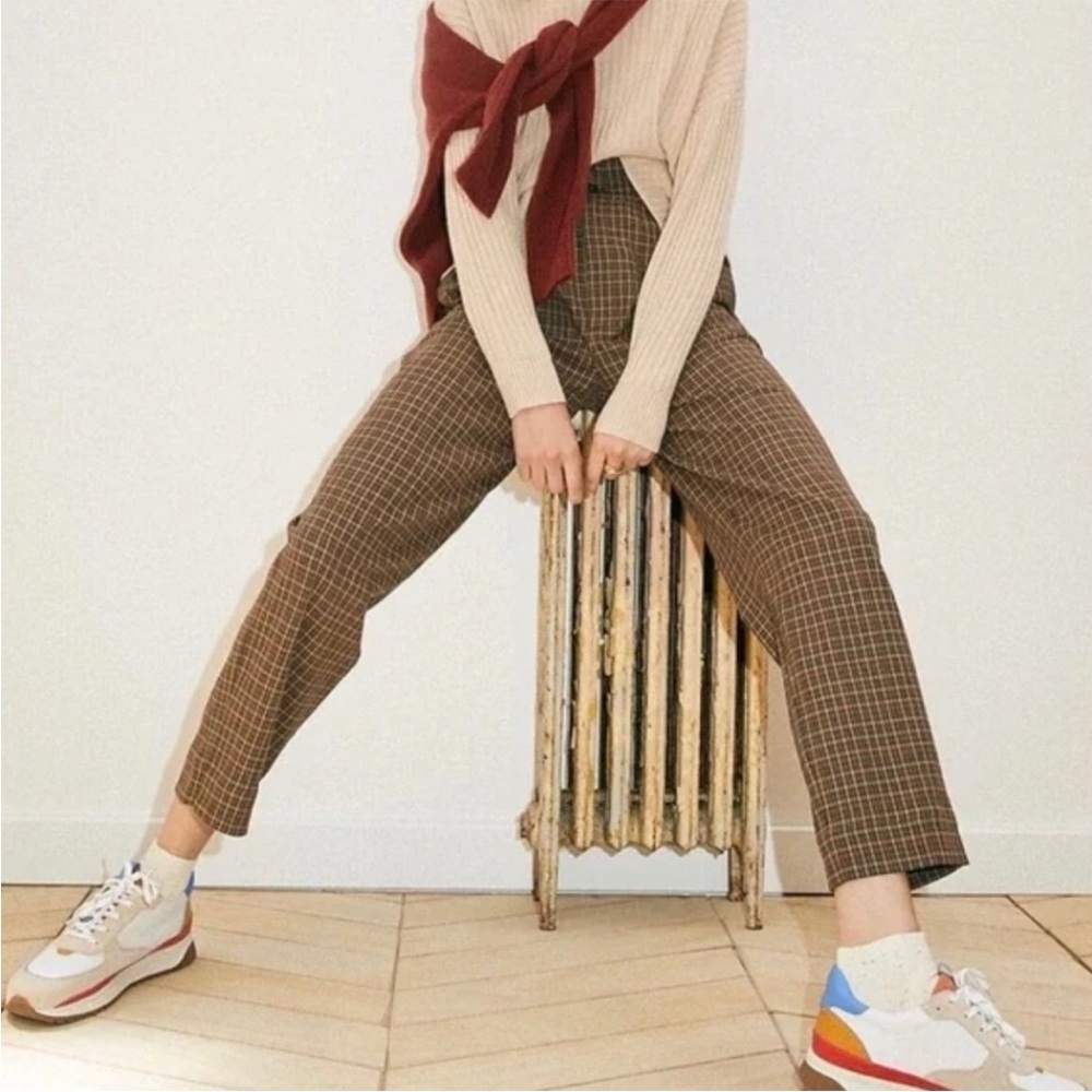 Madewell Plaid Paperbag Tapered Pants